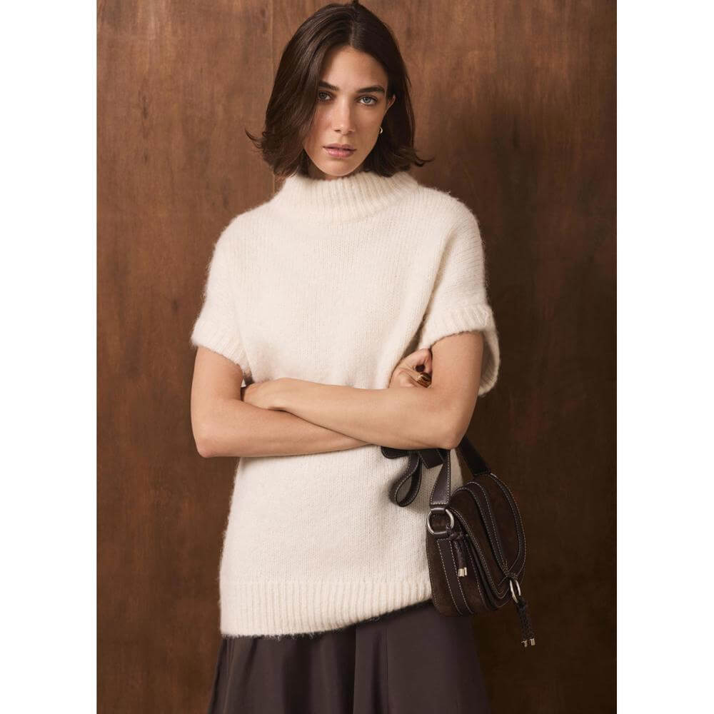 Mint Velvet Cream Longline Knit Top